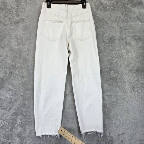 Ted Baker Jeans Womens 26 White High Rise Straight Leg Raw Hem Denim Casual - Picture 9 of 14